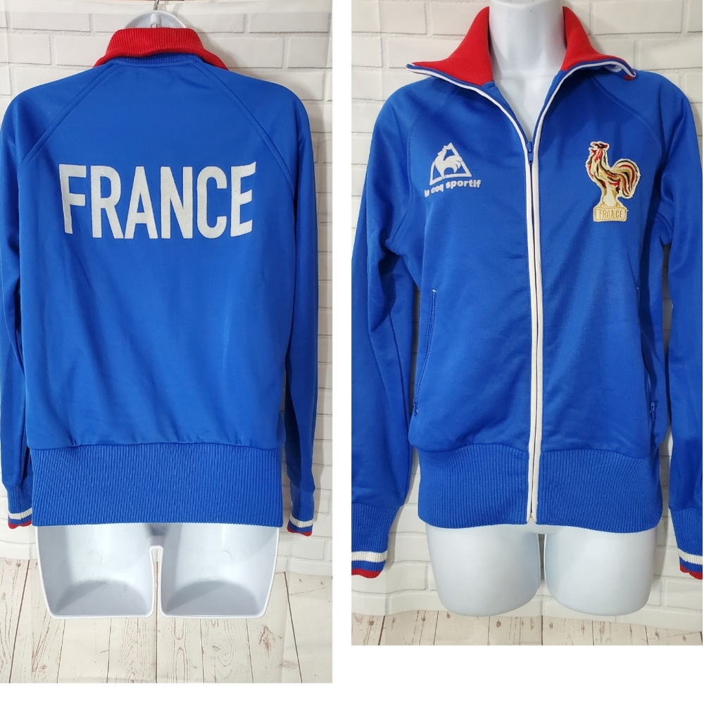 Le Coq Sportif France Blue Track Suit Zip Front Sweater